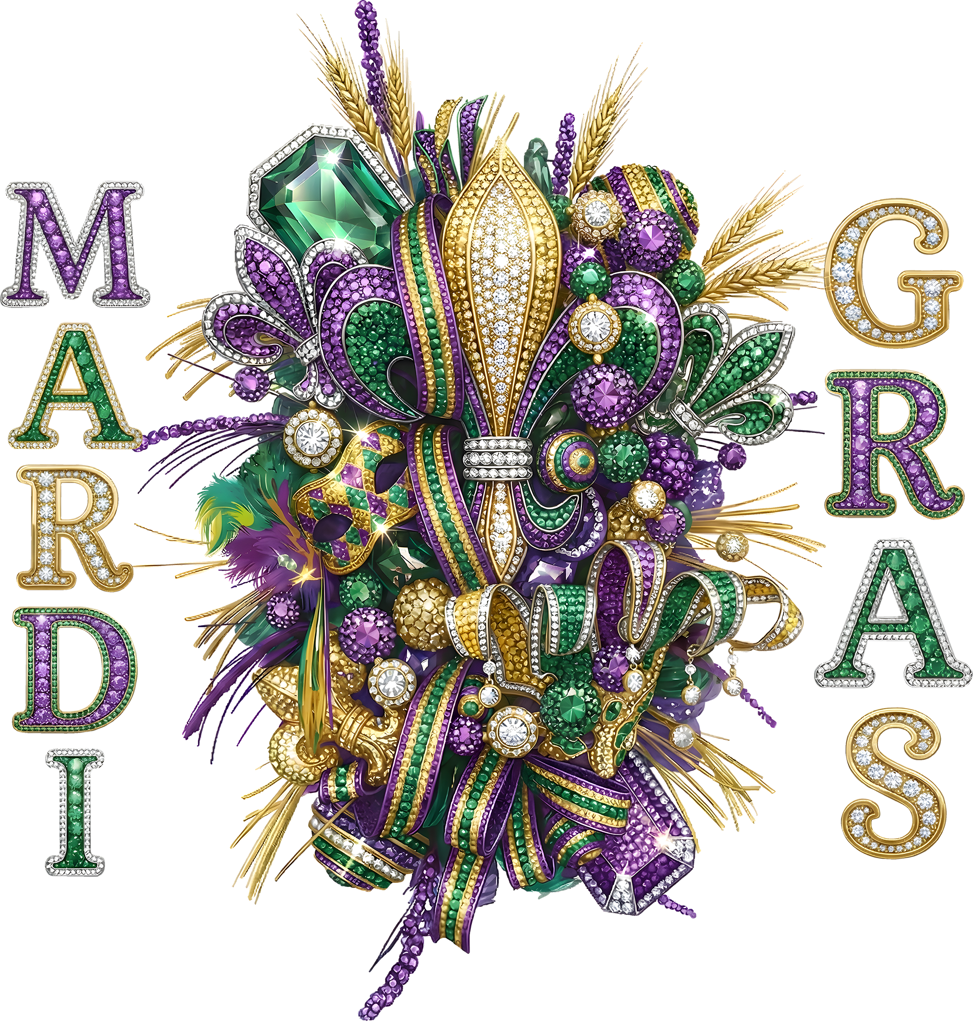 Mardi Gras Designs for Shirts: Ready-to-Press DTF Heat Transfers 🎭💜💚💛
