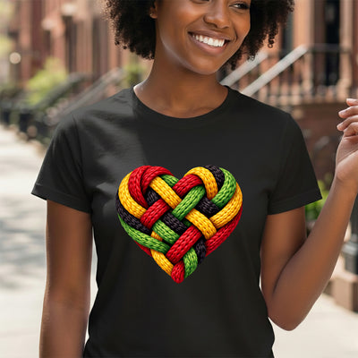 ❤️ Interwoven Pride: The Vibrant Braided Heritage Heart DTF Transfer!
