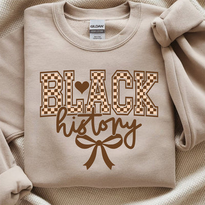 ✨ Checkered Heritage: The Preppy Black History Bow DTF Transfer!
