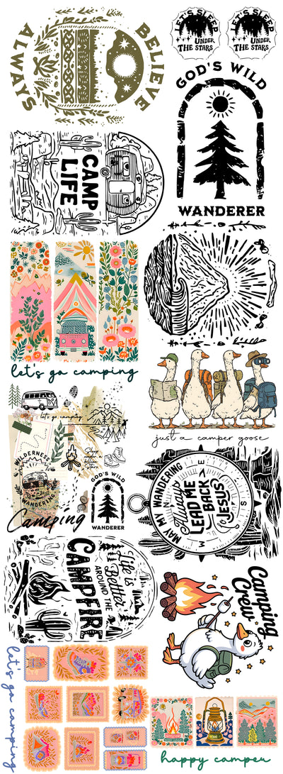 The Great Outdoors Camping Gang Sheet - Ready to Press DTF Transfer