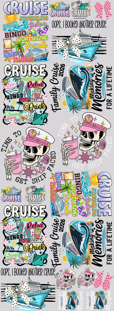 Cruise Vacation 2026 Ready To Press DTF Transfer Gang Sheet