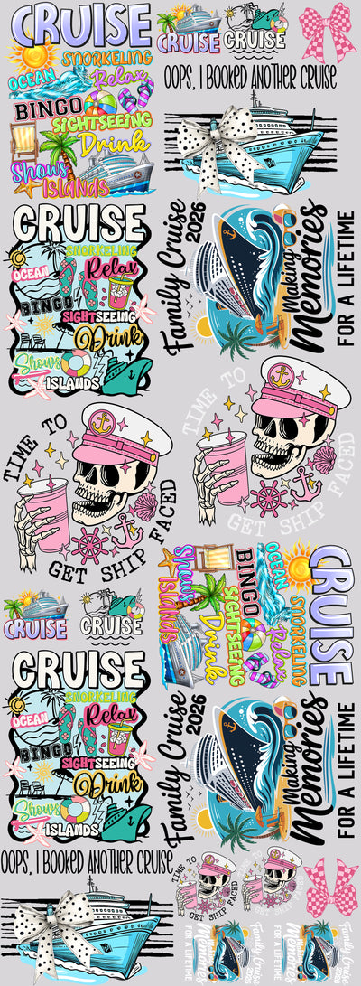 Cruise Vacation 2026 Ready To Press DTF Transfer Gang Sheet