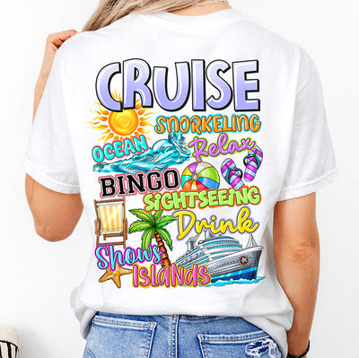 Colorful Cruise Vacation Typography DTF Transfer - Ready to Press
