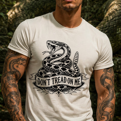 Don't Tread On Me Coiled Snake DTF Transfer | Ready to Press Patriotic Graphic