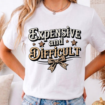 Expensive and Difficult Leopard Bow DTF Transfer | Ready to Press Sassy Graphic