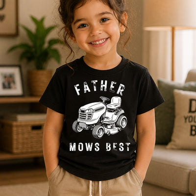 Father Mows Best Riding Lawn Mower DTF Transfer | Ready to Press Funny Dad Graphic