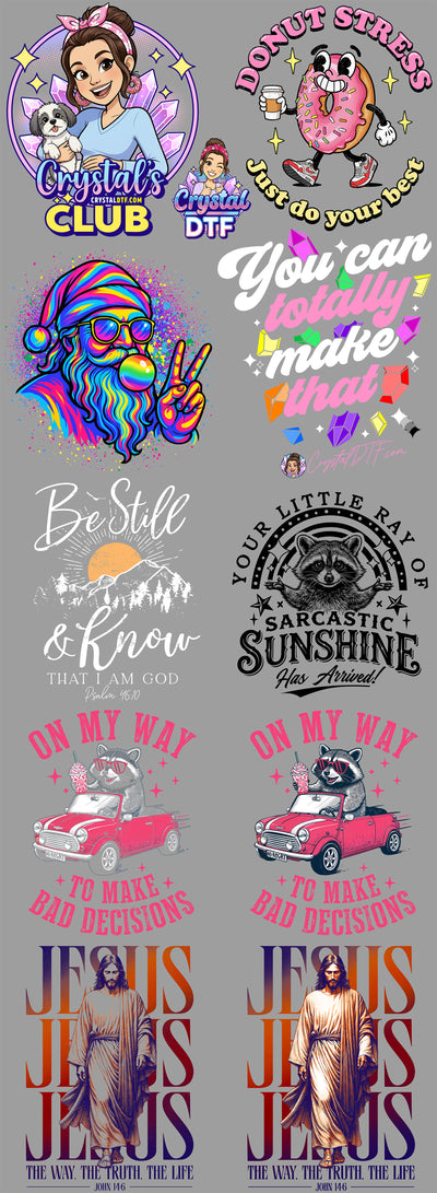 The "Bestie Favorite" Variety Gang Sheet – Crystal DTF Transfers