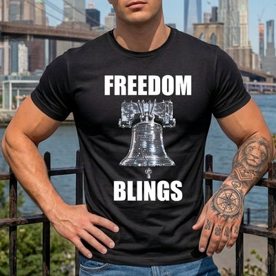 Freedom Blings Disco Liberty Bell DTF Transfer | Ready to Press Patriotic Graphic