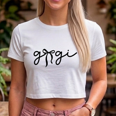 Gigi Coquette Bow Script DTF Transfer | Ready to Press Minimalist Graphic