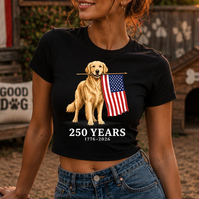 Golden Retriever 250 Years Commemorative DTF Transfer | Ready to Press Patriotic Dog Graphic