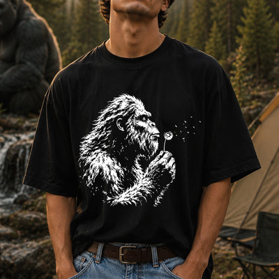Gentle Gorilla Blowing Dandelion DTF Transfer | Ready to Press Nature Graphic