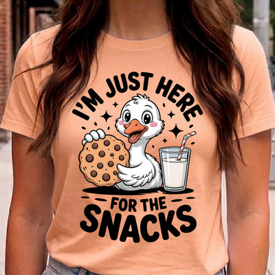I'm Just Here For The Snacks Duck DTF Transfer | Ready to Press Cute Humor Graphic