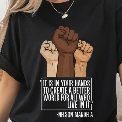 ✨ Create a Better World: Nelson Mandela Quote Halftone DTF Transfer!