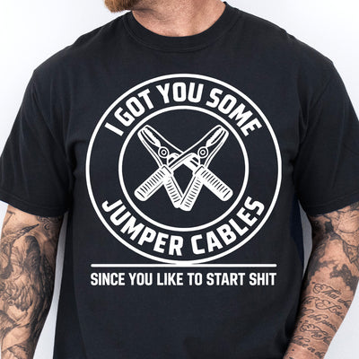 Funny Jumper Cables Start Shit DTF Transfer | Ready to Press Sarcastic Design