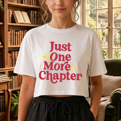 Just One More Chapter Retro Groovy Typography Sparkles DTF Transfer | Ready to Press Bookish Graphic