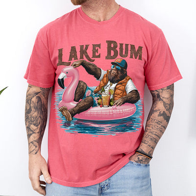 Lake Bum Bigfoot Flamingo Float DTF Transfer - Ready to Press