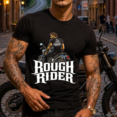 Rough Rider Motorcycle Biker DTF Transfer | Ready to Press Edgy Graphic