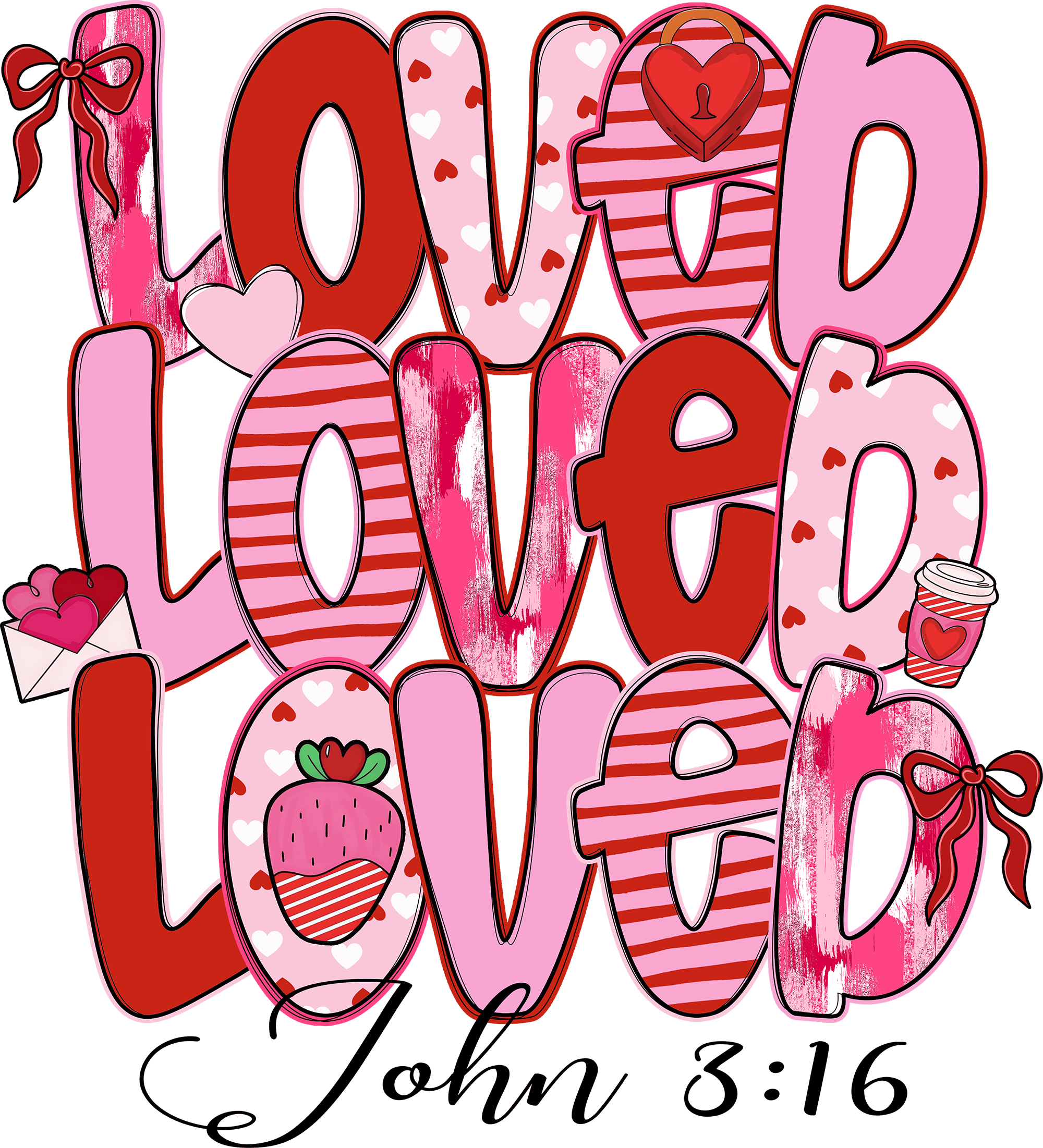 Loved (Stacked Edition) โ Direct to Film (DTF) Transfer