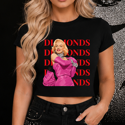 Diamonds Stacked Typography Glamour DTF Transfer | Ready to Press Vintage Graphic