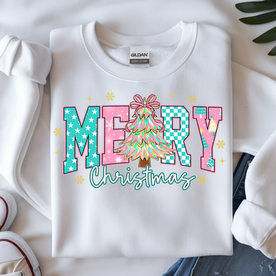 "Merry" Preppy Christmas DTF Heat Transfer