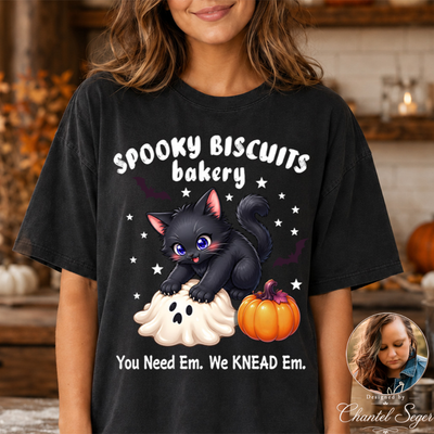 Spooky Biscuits Bakery Black Cat Halloween DTF Transfer