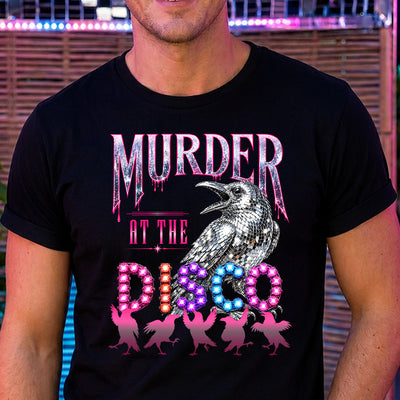 Murder At The Disco Raven Crow DTF Transfer | Ready to Press Retro Goth Design