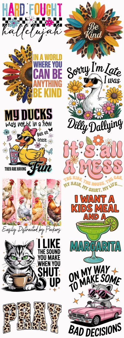 📦 The Ultimate Sassy & Sweet Mix – Pre-Made DTF Gang Sheet