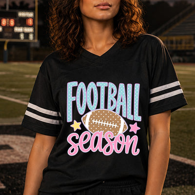 Pastel Polka Dot Football Season Preppy DTF Transfer | Ready to Press Game Day Graphic