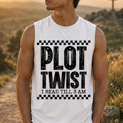Plot Twist I Read Till 3 AM Checkered DTF Transfer | Ready to Press Bookish Graphic