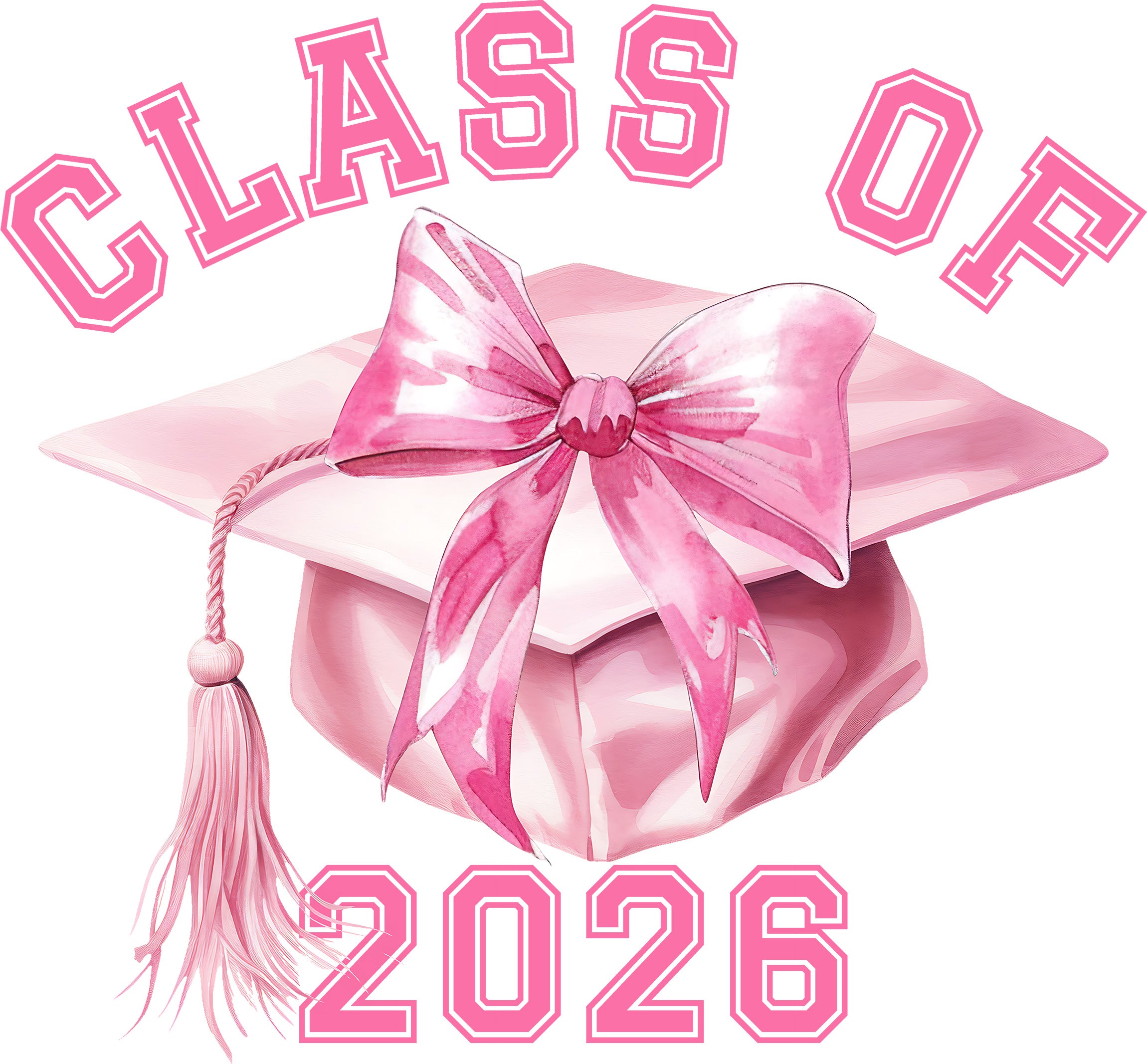 Preppy Class 🎓 Coquette Chic: Preppy Class of 2026 Graduation DTF Transfer!