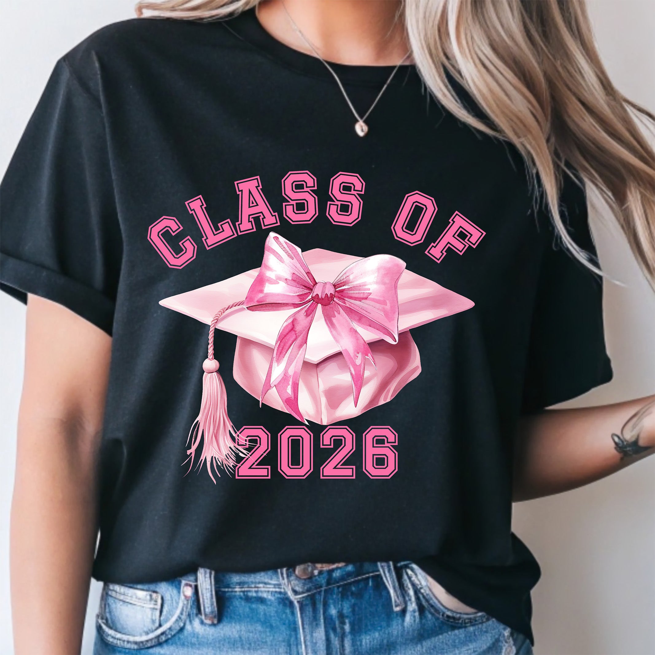 Preppy Class 🎓 Coquette Chic: Preppy Class of 2026 Graduation DTF Transfer!