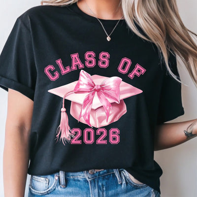🎓 Coquette Chic: Preppy Class of 2026 Graduation DTF Transfer!