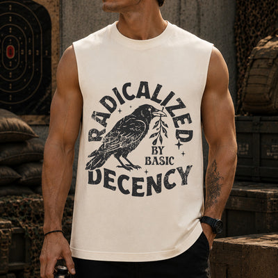 Radicalized By Basic Decency Raven DTF Transfer | Ready to Press Edgy Graphic