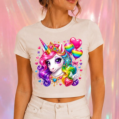 Magical Rainbow Gem Unicorn DTF Transfer | Ready to Press Vibrant Graphic