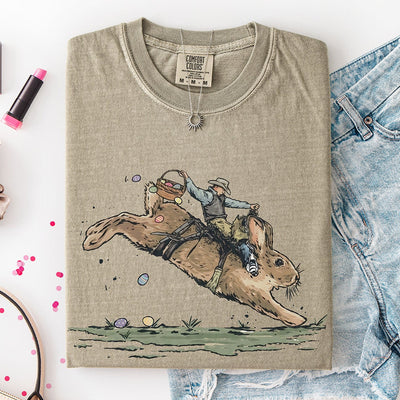 Riding Rabbit Rodeo Easter DTF Transfer- Ready to Press Easter Designs