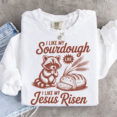 Sourdough & Jesus Risen Raccoon DTF Transfer - Ready to Press