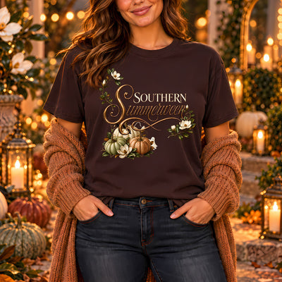 Southern Summerween Magnolia Heirloom Pumpkin DTF Transfer