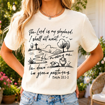 Psalm 23 The Lord is My Shepherd DTF Transfer | Ready to Press Christian Graphic