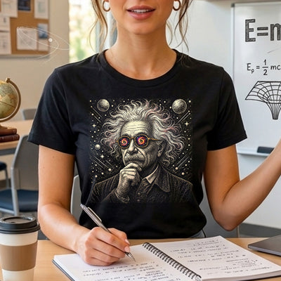 Theory of Reflectivity Cosmic Einstein DTF Transfer | Ready to Press Sci-Fi Graphic