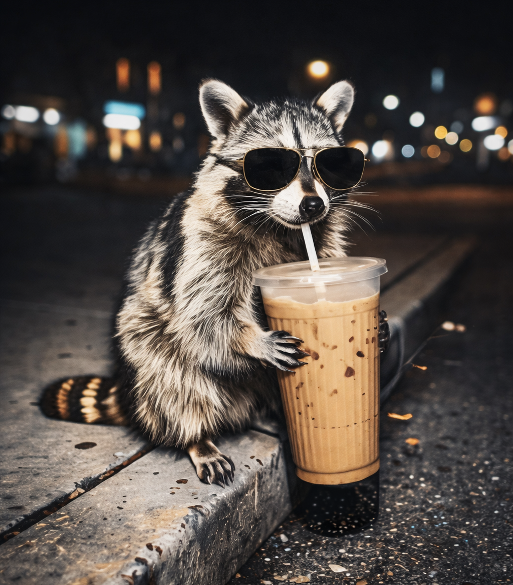 Ready Racoon Caffeinated Raccoon DTF Transfer | Funny Coffee Lover Shirt Decal ...