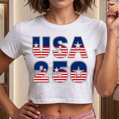 USA 250 Stars and Stripes DTF Transfer | Ready to Press Patriotic Graphic