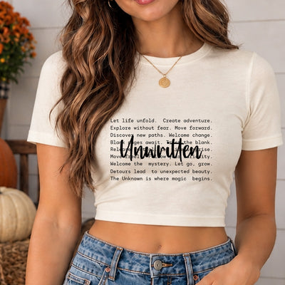 Unwritten Cursive Calligraphy Typewriter Affirmation Paragraph DTF Transfer | Ready to Press Aesthetic Graphic