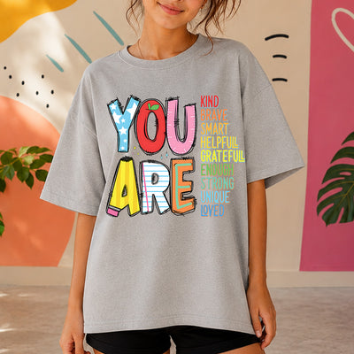 You Are Kind Brave Smart Affirmations DTF Transfer | Ready to Press Teacher Graphic