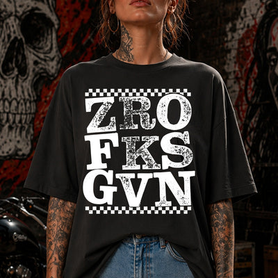 ZRO FKS GVN Checkered DTF Transfer | Ready to Press Edgy Graphic