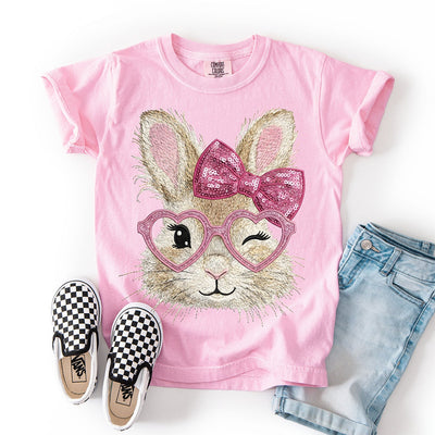 Heart Glasses Sparkle Bunny Ready to Press Easter Designs