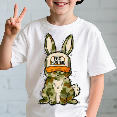 Camo Egg Hunter Bunny DTF Transfer - Ready to Press Easter Designs