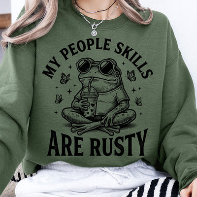 My People Skills Are Rusty Frog DTF Transfer - Ready to Press